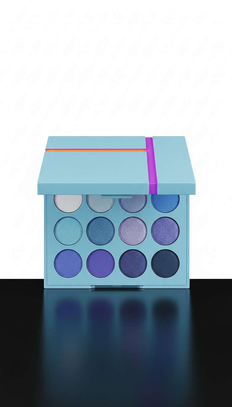 Icy blue pressed eyeshadow palette